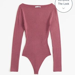 A&F Longsleeve Glossy Slash Bodysuit